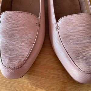 Clarks pink leather slip on